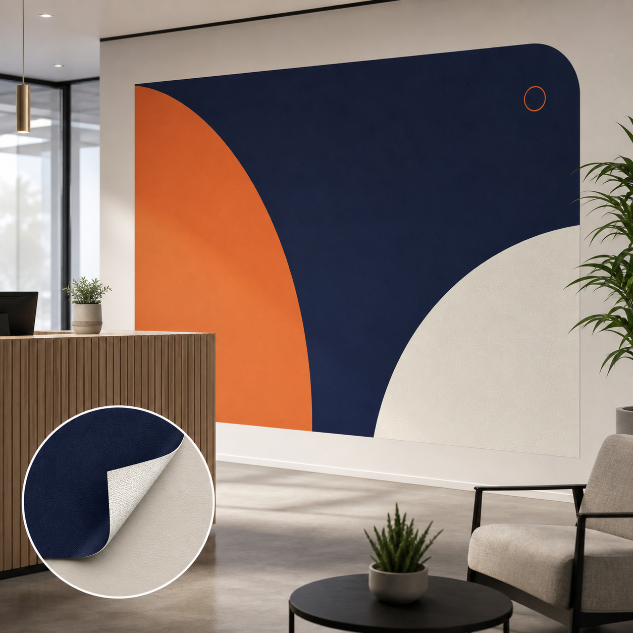 Removable low-tack fabric wall graphic